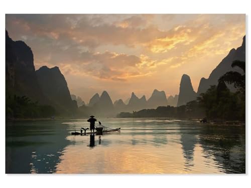 Hexoa Tableau Baie d' halong - Made in France - Toile imprimée 90x60