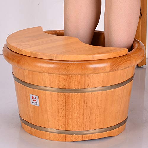 Spa de pies de madera natural con tapa miniatura 5