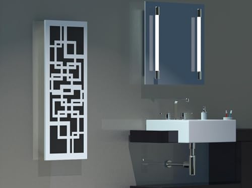 Badheizkörper Design Quadrat 2, HxB: 120 x 47 cm, 799 Watt, moonstone-grau/weiß (Marke: Szagato) Made in Germany/Bad und Wohnraum-Heizkörper (Mittelanschluss)