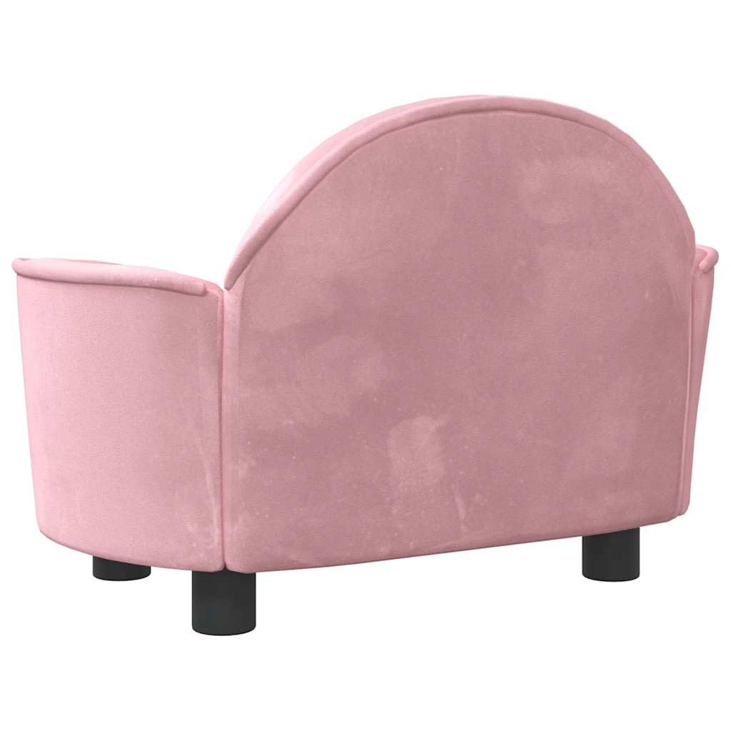 vidaXL Cama para Perros de Terciopelo Rosa, Sofá para Mascotas, 66x40x45 cm
