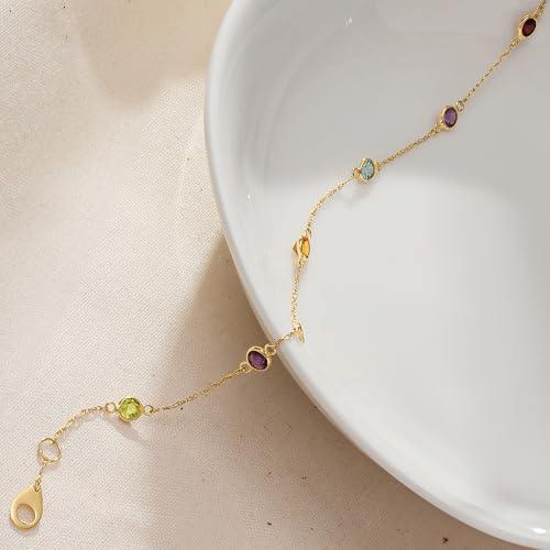 Pure Collection by Ross-Simons 0.69 ct. t.w. Multi-Gemstone Station Bracelet in 14kt Yellow Gold2