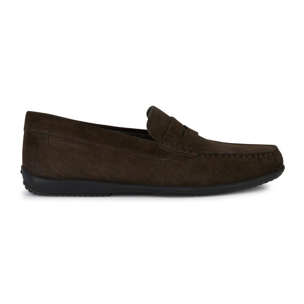 Geox Men's U Ascanio C Moccasin, Dark Brown, 10.5 UK