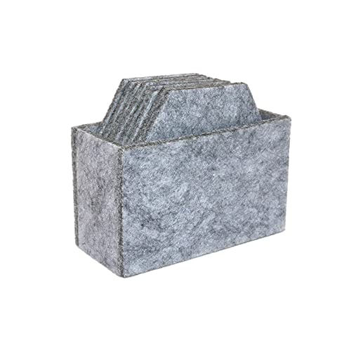Sottobicchiere in feltro, sottobicchiere in feltro di alta qualità, set di 12 sottobicchieri esagonali con scatola di stoccaggio, adatto per tazze da caffè, accessori bar, bevande, tazze (grigio)