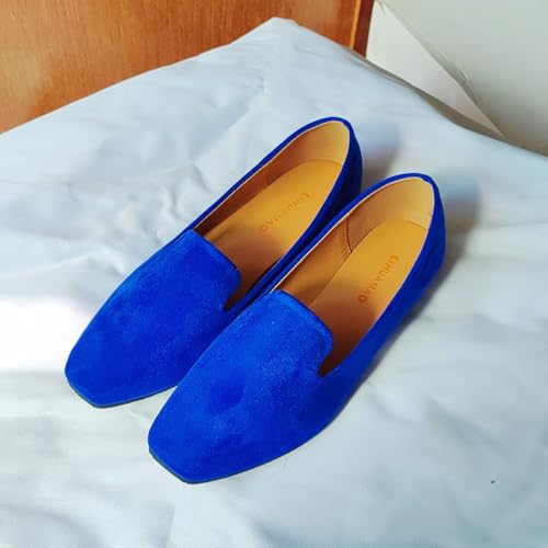 Image of Suede Loafers for Women Flat Shoes Slip On Casual Shoes Comfortable Soft
