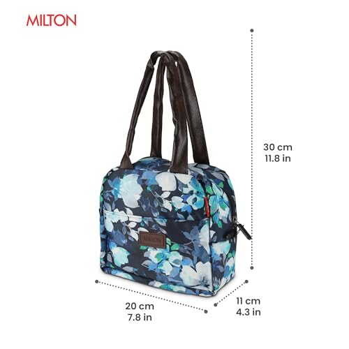 Image of MILTON Floral Lunch Bag I Design Tiffin Bag for Office for Men, Women I Eco Friendly, Spacious, Durable I 2.5 L I Blue