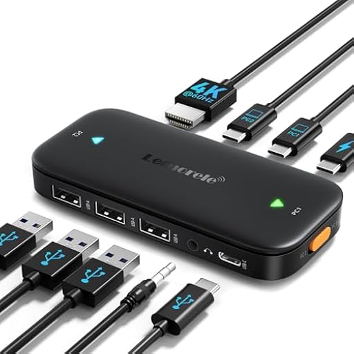 Lemorele USB C KVM Switch HDMI 4K 60Hz, Conmutador USB con Botón para 2 PC 1 Monitor, Compatible con KVM Switch 2 Monitores, Plug and Play, Ideal para Oficina y Casa | Ya disponible en tu tienda friki favorita! En mundofriki.es! Lemorele USB C KVM Switch HDMI 4K 60Hz, Conmutador USB con Botón para 2 PC 1 Monitor, Compatible con KVM Switch 2 Monitores, Plug and Play, Ideal para Oficina y Casa | Ya disponible en tu tienda friki favorita! En mundofriki.es!