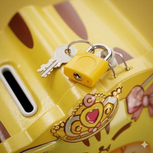 Image of Sajani Cute Cartoon Creative Portable Piggy Bank, Money Saving Box with Combination Lock, Mini Coin Bank Gifts for Boys and Girls, Best Return Gifts for Kids (Pack of 1) (Tiger - Yellow)