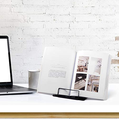 Mingzhe Suporte de livro de metal portátil suporte de livro ajustável 5 ângulos suporte de documento