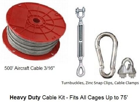 EXCURSIONS Baseball Batting Cage Cable Suspension Kit - Heavy Duty - Indoor/Outdoor