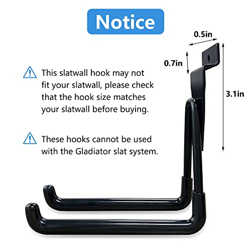 Dobures Slatwall Hooks Garage Hooks, Slatwall Accessories, Multi Size Garage Hanger, Hangers, Hooks Wall Mount Tool Holder For Ladder Garden Tools (14 Pack, Black) #TOP6