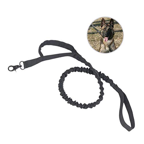 Coleira ajustável de nylon elástico tático para treinamento de cães da polícia militar (preta)-Supri