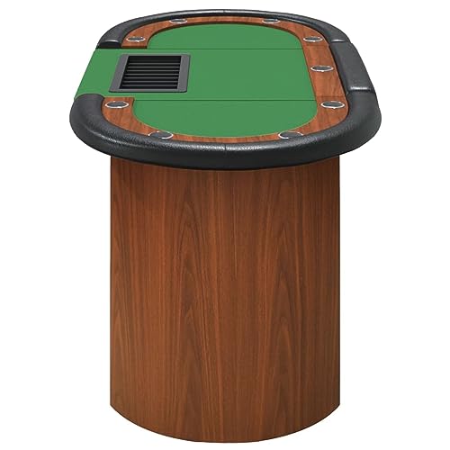 LAPOOH Pokertisch Klappbar 10 Spieler mit Chipablage Grün 160x80x75 cm, Poker Table, Spieltisch, Blackjack, Poker Tisch, Roulette Tisch, Deko Casino Poker – Bild 5