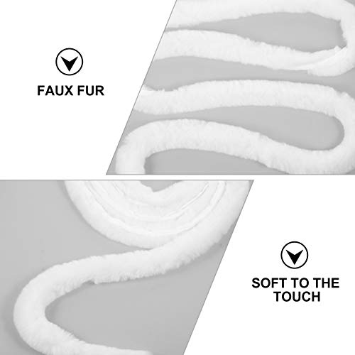 Milisten White Faux Ribbon Trim Roll for Christmas Decor Soft Faux Trim for DIY Holiday Projects Santa Hats Gowns and Tree Decorations - Image 3