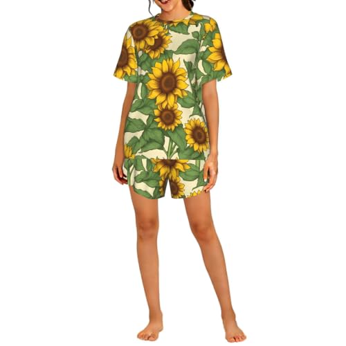 Pyjama court femme respirant et stretch avec haut à manches courtes