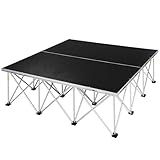 Folding Portable Stage Platform, 4'x4' Foldable Stage Platform Modular Unit,16-strut Centipede Riser,For Wedding Events, Schools, Concerts, Restaurants, Bars, 700 Kg/1543 Lbs Per Square Meter