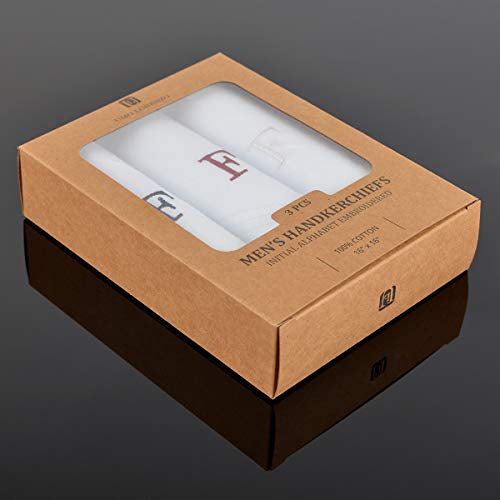 Monogrammed Handkerchiefs For Men - Soft Hankies For Men + Great Monogrammed Gifts (F Initial-) #TOP4