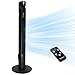Produktbild OZAVO Turmventilator mit Fernbedienung und LED-Display, 3 Geschwindigkeitsstufen Fan, Standventilator mit Timer, 70° Oszillation Säulenventilator, 3 Betriebsmodi Ventilator, 50W, 97.5 cm, Schwarz