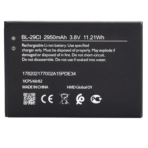 CHUNCAIL Bateria kompatybilna ze smartfonami Nokia C10, C20, C21 (zamiennik do BL-29C1) (3,7 V 2950 mAh Li-ion)