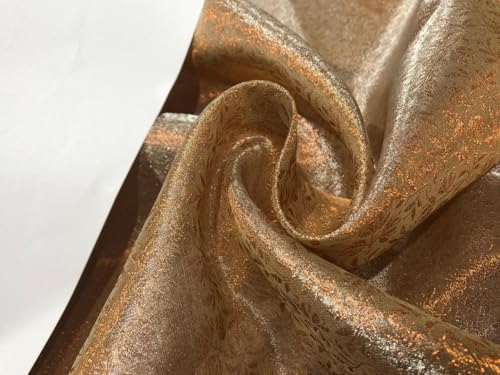 Brocart de tissu jacquard au mètre couleur beige doré BRO925