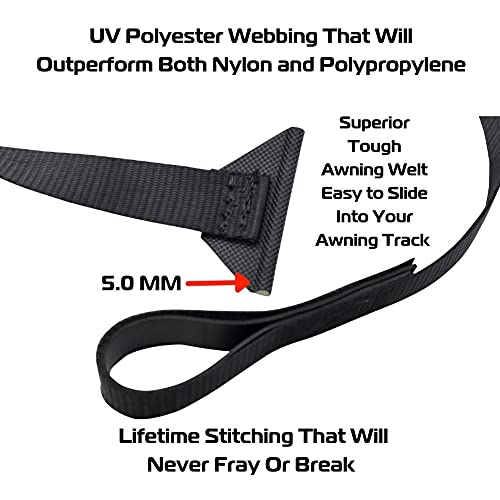 Ez-Xtend Rv Camper Window Awning Pull Strap. Replacement Window Awning Strap Made Uv Polyester Webbing, Lifetime Thread For Easy Operation Rv Patio Window Awning. Sewn In Usa (27") #TOP1