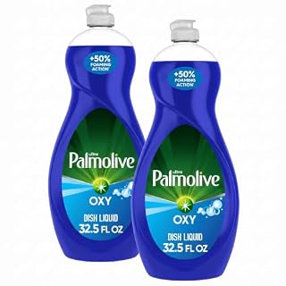 Palmolive Ultra Oxy Liquid Dish Soap, Deep Grease Cutting, No Soaking Needed, Powerful on Plastics, Dishwashing Liquid, 32.5 fl oz (Pack of 2)