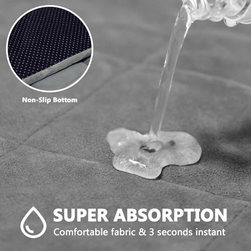 Cimiycob ND-TER-MW-2-DARK GREY Guinea Pig Bedding, Fleece Cage Liner, Midwest 47X24 In 2Pack, Super Absorbent & Odor Control & Waterproof & Reusable & Quick Dry Washable Guinea Pig Liner thumb #3
