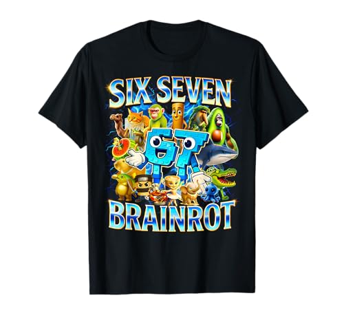Six Seven 67 Brainrot Meme Gifts for Boys Kids T-Shirt