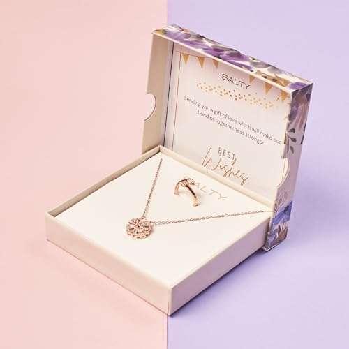 Image of SALTY Anti Tarnish Fancy Loving Gift Box | Necklace, Earrings & Bracelet Jewellery Set for Women | Stylish Minimal Jewelry Sets | Modern Design Aesthetic Accessories | Ideal for Gifting | Gift for Diwali, Christmas, Marriage, Birthday