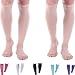 Doc Miller Premium Calf Compression Sleeve 1 Pair 20-30mmHg Strong Calf Support Graduated Pressure for Sports Running Muscle Recovery Shin Splints Varicose Veins (Skin/Nude, 2-Pack, Medium)