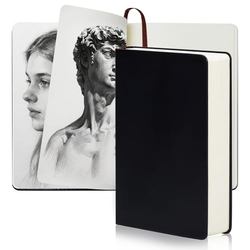 Carnet de croquis A4 noir au quotidien avec 330 feuilles de dessin