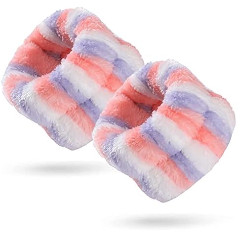 Spa Wrist Washband, 2Pcs Soft Elastic Face Washing Towel, Absorbent Face Wash Wristband, Towel Scrunchie for Wrists, Portable Sweatband Sleeve for Makeup Yoga Running Cover