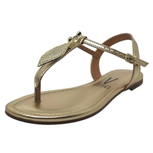 Sandalia Feminina Rasteira Casual Dourada Dia a Dia Vizzano