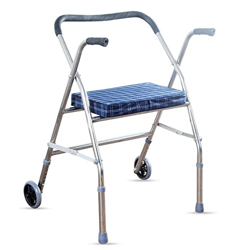Déambulateur avec siège et roues : rollator pliable léger pour senior