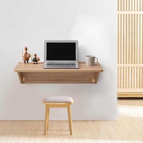 Table murale pliante bois massif design authentique