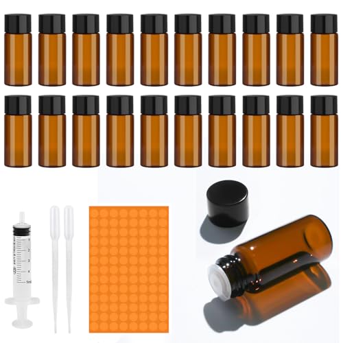 Amentalove 20PCS 10ml Pequeños Recipientes de Aceites Esenciales, Botella de Cristal, Muestras de Vacías Transparente, Frascos de Vidrio de Muestra Pequeños para Aceite Perfumes Aromaterapia Amentalove 20PCS 10ml Pequeños Recipientes de Aceites Esenciales, Botella de Cristal, Muestras de Vacías Transparente, Frascos de Vidrio de Muestra Pequeños para Aceite Perfumes Aromaterapia