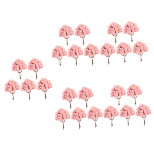 iplusmile 5 Ensembles Cerisier en Fleurs Ornement De Jardin De Fées Plante Miniature Modèle De Train Arbres Miniatures Mini Cerisier en Fleurs Mini Arbre Décoratif pour 5 pièces * 5