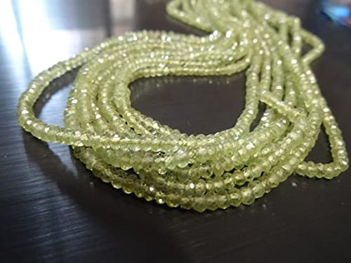 Péridot micro facetté rondelle pour créer vos bijoux d'été chic