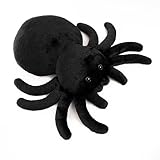 WEIGEDU Black Spider Stuffed Animal Plush Toy – Soft Tarantula Insect Pillow, Realistic Cute for Kids & Adults 13 inches