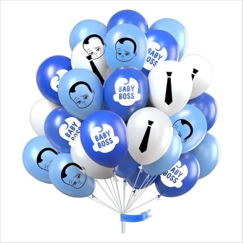 Image of Hk Balloons 45Pcs Baby Boy Decoration Printed Balloons For Boss Baby Theme Decorations Item For Blue And White Themed Decorations Balloons