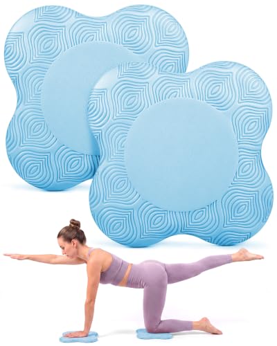 yflingjie 2 Pack Yoga Knee Pads TPE Cushion for Pilates Exercise(blue)