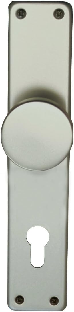 ALPERTEC Tanja – Button Plate Anodised Aluminium PZ Door Handle Set Door Fittings Door Handle 72 mm Diameter 51 mm, Silver, 40364130 K1