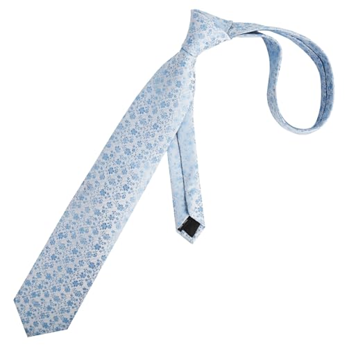 Image of Alizeal Mens 3.15inches Exquisite Floral Tie with Small Flower Printed Pocket Square