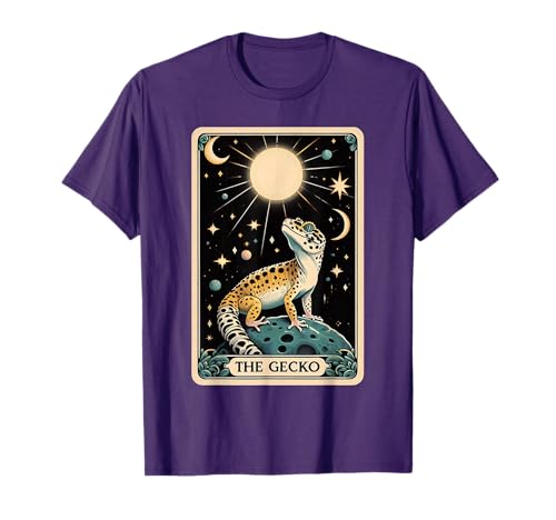 Leopard Gecko Tarot Card Moon Men Women Kids Reptile Lover T-Shirt
