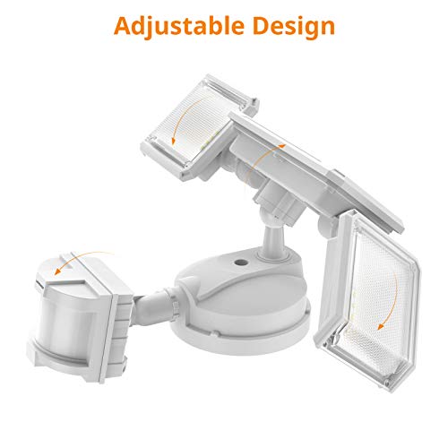 Lepower 42W Flood Lights Motion Sensor Outdoor Lights, 4200Lm Led Security Light, Dusk To Dawn Motion Sensor Light, 3 Modes, 5000K, Ip65 Waterproof, 3 Head Outdoor Flood Light For Garage Yard Porch #TOP7