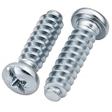 HEXATON Euroschrauben mit Rundkopf - 6,3 x 30 mm - 25 Stück - Möbelschrauben für Scharniere, Schubladenführungen