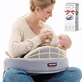 Momcozy Innovative Safety Fence Nursing Pillow - Firm & Springy Memory Foam - Stable, Ergonomic Support & Comfort - Wider Breastfeeding Cushion, Adjustable, Removable Cover, Baby Safety Certified