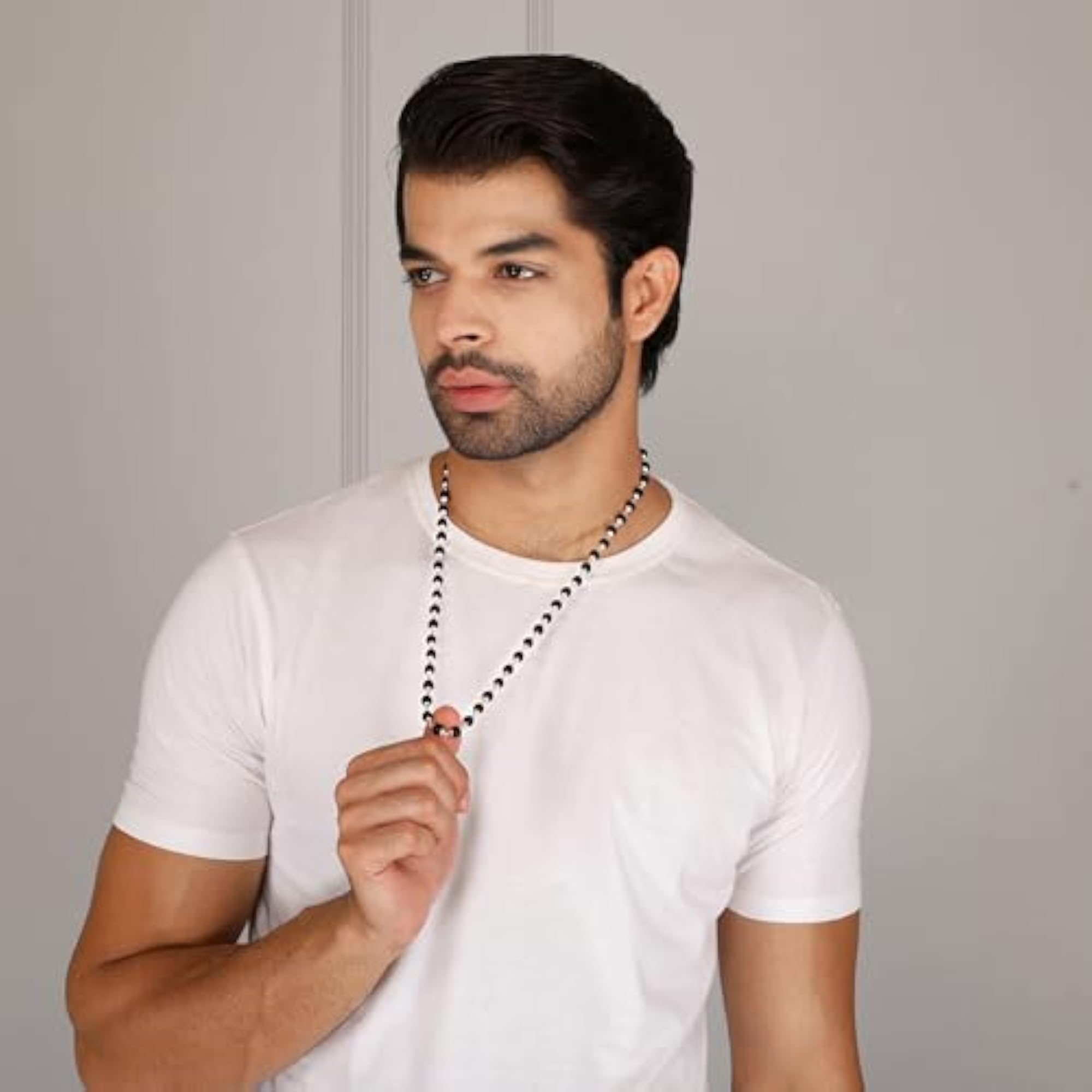 925 Silver Karungali Malai, Dual Silver Wire, 24 Inches