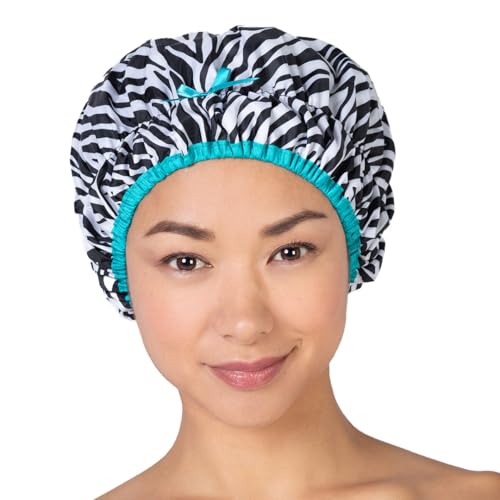 Betty Dain Fashionista Collection Mold Resistant Lined Shower Cap, Sassy Stripes