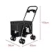 MFMEXUL Pet Carrier for Dogs and Cats with Folding Design and Universal Wheels, Black