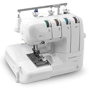 GLAESERhome | Overlock Nähmaschine ol 50 | Näht u. Schneidet in einem Arbeitsschritt | Overlock Maschine mit Einstellbarer Stichlänge | Einfach Handhabung